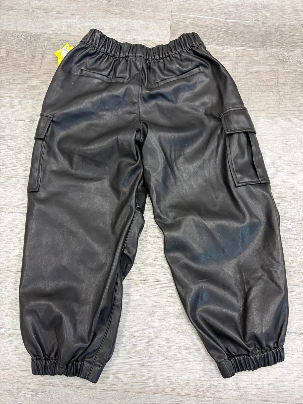 GAP Black Faux Leather Cargo Joggers for Kids